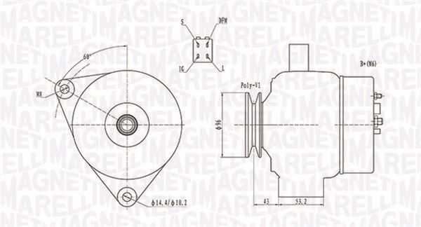 MAGNETI MARELLI Генератор 063731783010